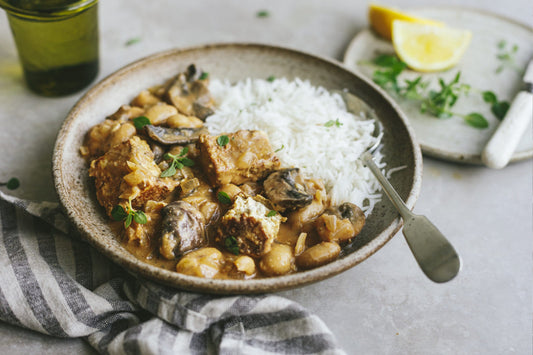 Tofu and Mushroom Stroganoff