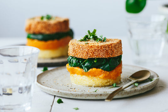 Tofu and Polenta Stack Recipe | Tofuture – Tofuture - Transforming Tofu